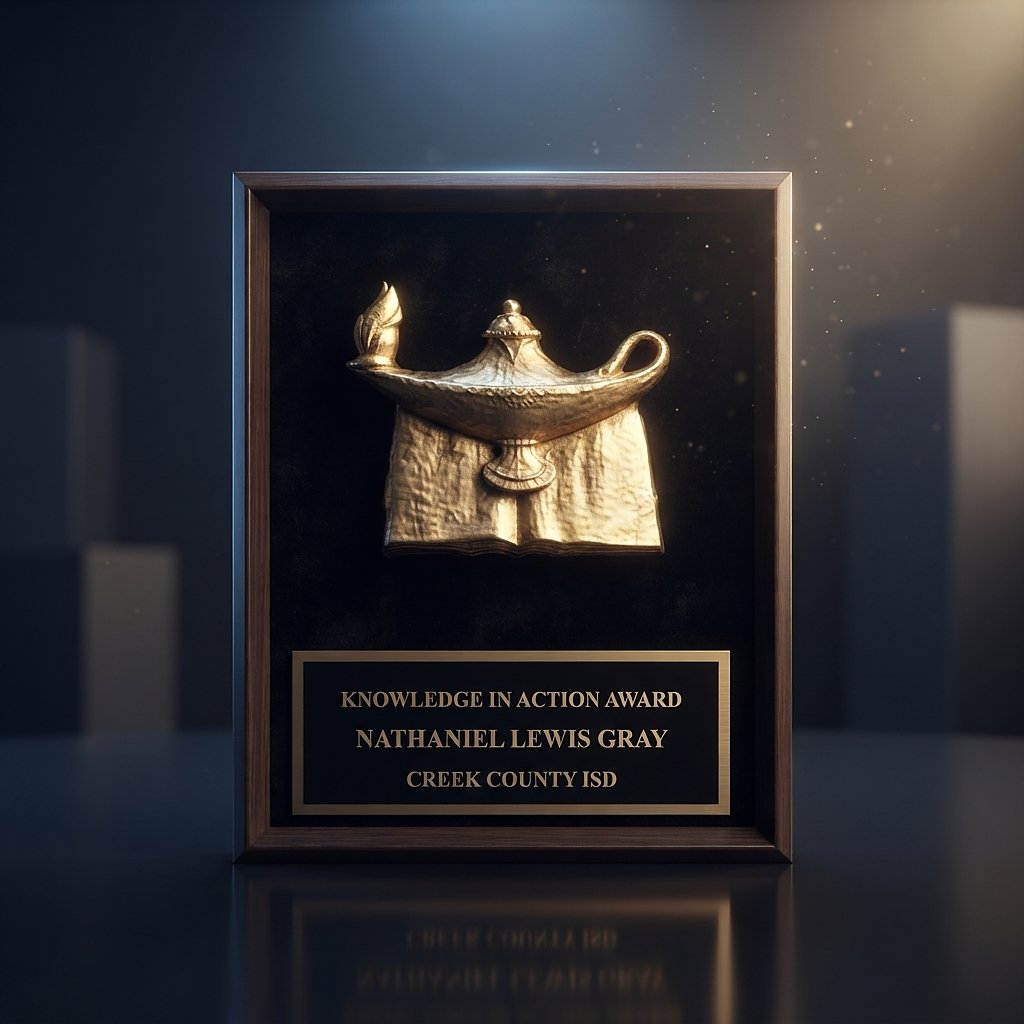 Lamp of Knowledge Shadow Frame Award