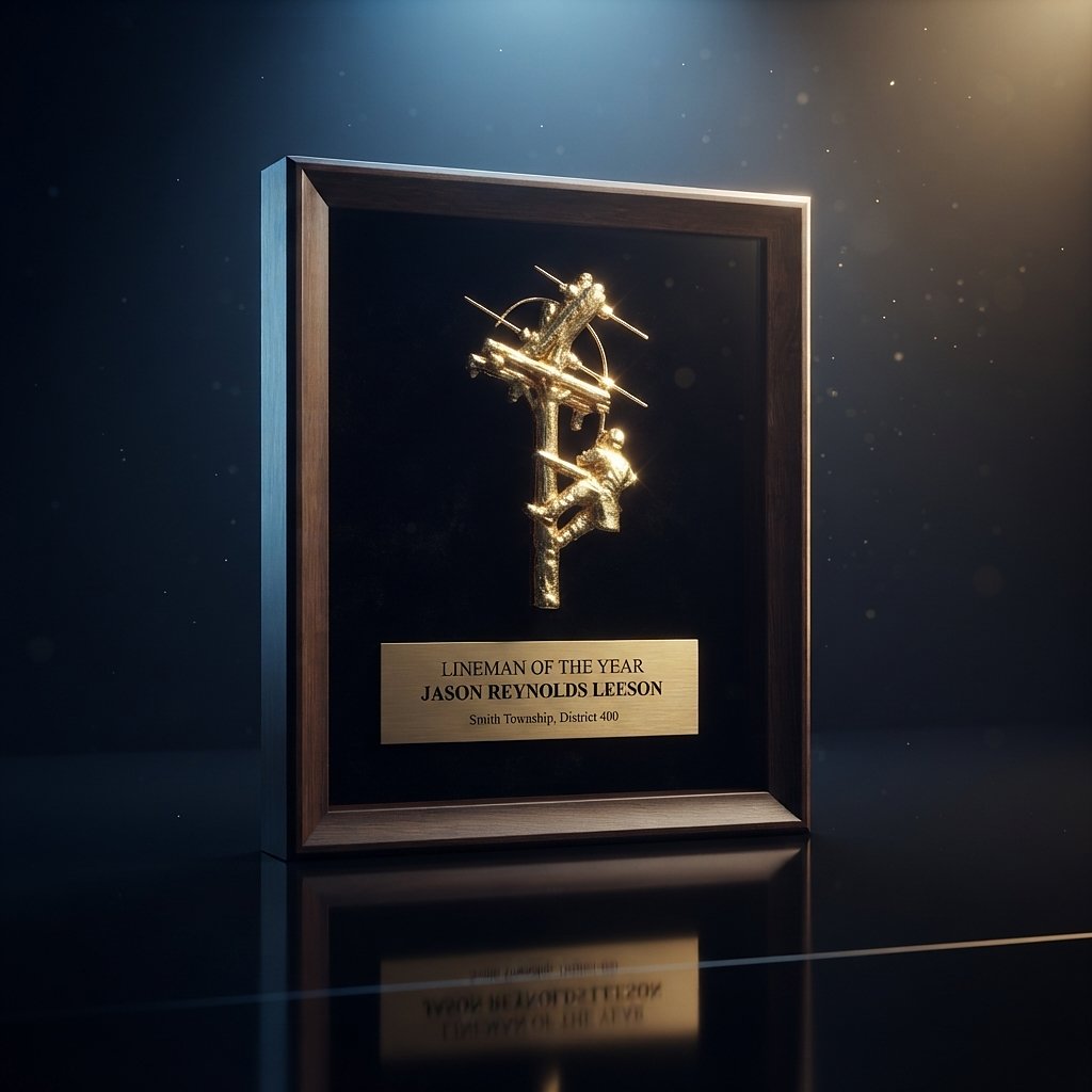 Lineman Shadow Frame Award