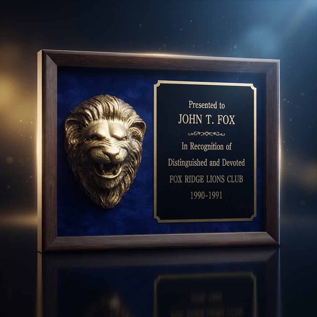 Lions Head Shadow Frame Award
