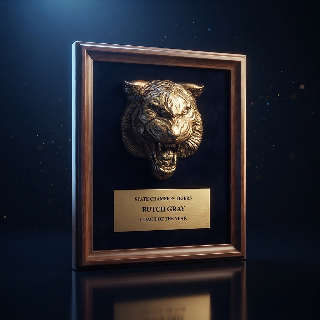 Tiger Head Shadow Frame Award (1)
