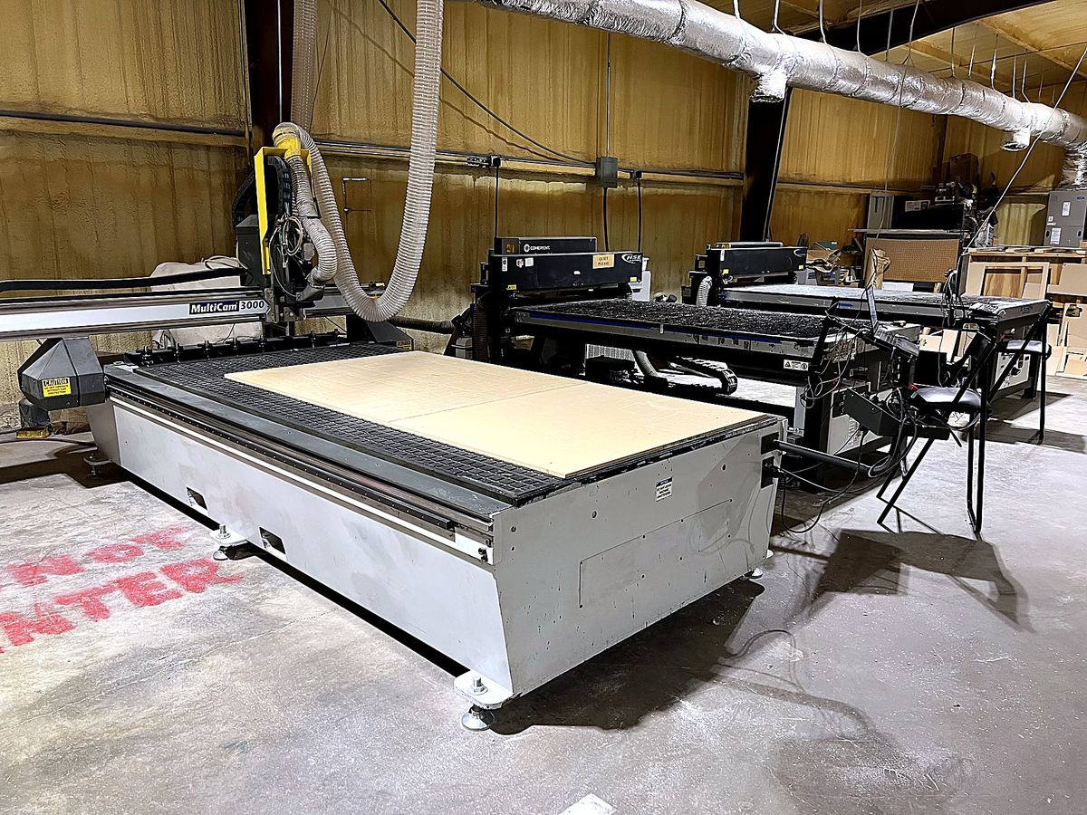 The 5×10 router bay where the slat screens were cut